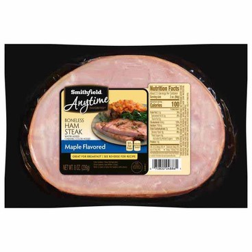 Smithfield Anytime Favorites Ham SteakBuy 1 Get 1 FREEFree item of equal or lesser price.
Boneless: Maple Flavored, Hickory, or Honey Cured Smoked; or Low Sodium, Fully Cooked, 8-oz pkg.