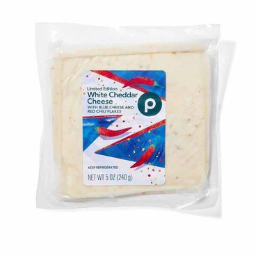 Publix Limited Edition White Cheddar CheeseBuy 1 Get 1 FREEFree item of equal or lesser price.
With Blue Cheese and Red Pepper Flakes, Located in the Deli Specialty Cheese Section, 5-oz pkg.