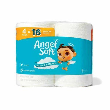 Angel Soft Bathroom TissueBuy 1 Get 1 FREEFree item of equal or lesser price.
Mega Rolls, Soft & Strong, 4-roll pkg.