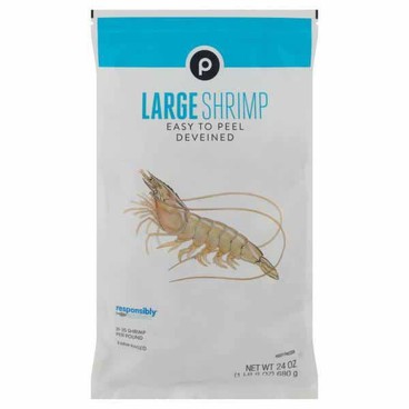 Publix White ShrimpBuy 1 Get 1 FREEFree item of equal or lesser price.
Large, 31 to 35 per Pound, Responsibly Sourced, Farmed, Frozen, 24-oz pkg.