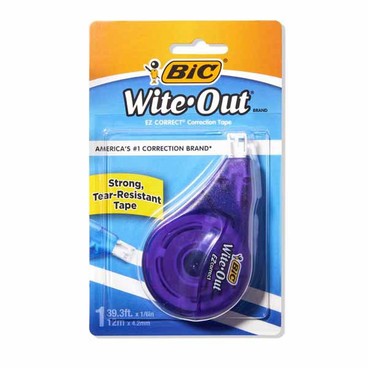 Bic EZ Correct Correction TapeBuy 1 Get 1 FREEFree item of equal or lesser price. 
Or Wite-Out Plus With Foam Brush, White, 1-ct. pkg.