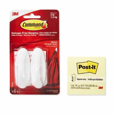 Command HooksBuy 1 Get 1 FREEFree item of equal or lesser price.
Or Strips or Clips, 1 to 18-ct. pkg.; or Post-It Products, 1 to 4-ct. pkg.