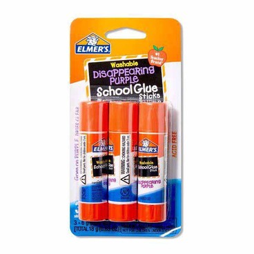 Elmer's School Glue SticksBuy 1 Get 1 FREEFree item of equal or lesser price.
Disappearing Purple or No Run, Safe Non-Toxic, Washable, 3-ct. or 4-oz pkg.
