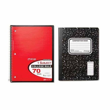 Top Flight 1 Subject NotebookBuy 1 Get 1 FREEFree item of equal or lesser price.
Or Composition Book, each