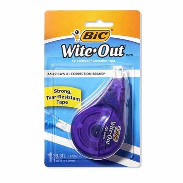 Bic EZ Correct Correction TapeBuy 1 Get 1 FREEFree item of equal or lesser price.
White, 1-ct.; or Wite-Out Plus, With Foam Brush, White, 1-ct. pkg.
