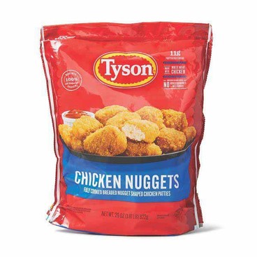 Tyson Chicken NuggetsBuy 1 Get 1 FREEFree item of equal or lesser price.
Or Patties or Popcorn Chicken, Fully Cooked, 20 to 29-oz pkg.