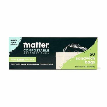 Matter Compostable BagsBuy 1 Get 1 FREEFree item of equal or lesser price.
Made From Plants: Quart Size, 50-ct.; or Sandwich or Snack Bags, 50-ct. box