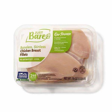 Just Bare Chicken Breast FilletsBuy 1 Get 1 FREEFree item of equal or lesser price.
Boneless, Skinless; or Bone-In Thighs or Drumsticks, 18 or 20-oz pkg.
