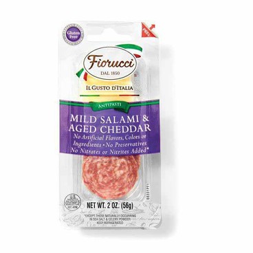 Fiorucci Antipasti Salami & Aged CheddarBuy 1 Get 1 FREEFree item of equal or lesser price.     
Located in the Deli, 2-oz pkg.