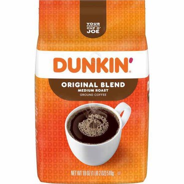Dunkin' Ground CoffeeBuy 1 Get 1 FREEFree item of equal or lesser price.
Or Whole Bean, 18-oz bag