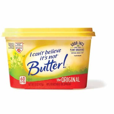 I Can't Believe It's Not Butter! SpreadBuy 1 Get 1 FREEFree item of equal or lesser price.
Or Spray, 8 to 16-oz or 2-pk. 7.5-oz pkg.