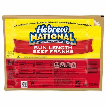 Hebrew National Kosher Beef FranksBuy 1 Get 1 FREEFree item of equal or lesser price.
9.43 to 12-oz pkg.; or Hofmann German Brand Franks, 14-oz pkg.