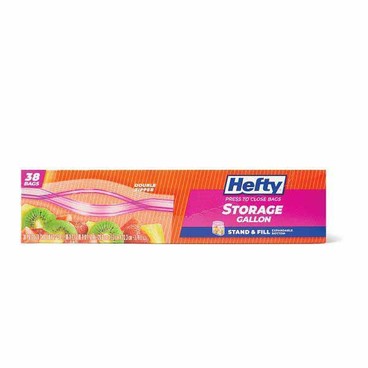 Hefty Press to Close BagsBuy 1 Get 1 FREEFree item of equal or lesser price.
Storage or Freezer: Quart or Gallon Size, 28 to 48-ct. box; or Sandwich Bags, 110-ct. box