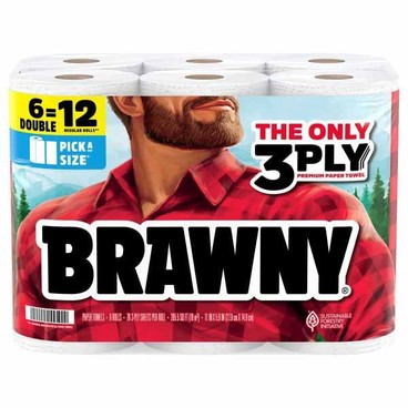 Brawny Paper TowelsBuy 1 Get 1 FREEFree item of equal or lesser price.
Double Rolls, 6-roll pkg.