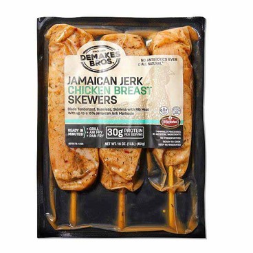 Demakes Bros. Chicken Breast SkewersBuy 1 Get 1 FREEFree item of equal or lesser price.
Jamaican Jerk; or Sweet Bourbon Marinated Chicken, 16-oz pkg.