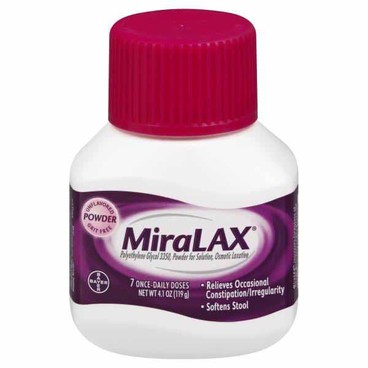 MiraLax LaxativeBuy 1 Get 1 FREEFree item of equal or lesser price.
7 Once-Daily Doses, 4.1-oz pkg.