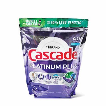 Cascade Platinum Dishwasher DetergentBuy 1 Get 1 FREEFree item of equal or lesser price.
Actionpacs, 40 or 50-ct. bag