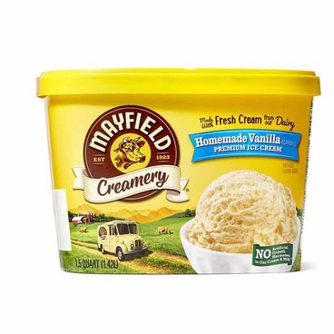 Mayfield Creamery Ice CreamBuy 1 Get 1 FREEFree item of equal or lesser price.
1.5-qt ctn. or Ice Cream Bars or Sandwiches, 6-ct. pkg.