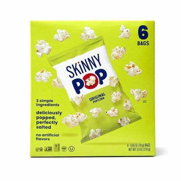 Skinny Pop PopcornBuy 1 Get 1 FREEFree item of equal or lesser price.
16.8-oz box or 6-ct. 3.9-oz bag; or Pirate's Booty Rice and Corn Puffs, Aged White Cheddar, 6-ct. bag