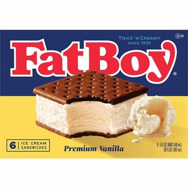 Fat Boy Ice Cream SandwichBuy 1 Get 1 FREEFree item of equal or lesser price.
Or Sundae, 6 or 9-ct. 15 to 30-oz box