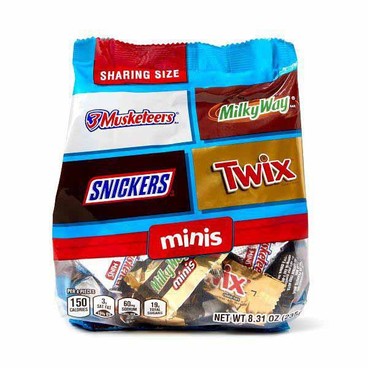 Mars Minis Mix ChocolatesBuy 1 Get 1 FREEFree item of equal or lesser price.
Or Snickers, Twix Cookie Bar, or 3 Musketeers Minis; or Twix Bits, Sharing Size, 8 to 9.7-oz bag