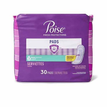 Poise PadsBuy 1 Get 1 FREEFree item of equal or lesser price.
14 to 20-ct. or 28 or 30-ct. or Liners, 44 or 48-ct. pkg. 
(Excluding Overnight Pads, 20 or 22-ct.)