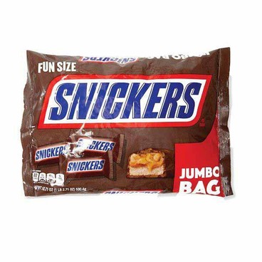 Snickers Fun Size SnacksBuy 1 Get 1 FREEFree item of equal or lesser price.
Or Twix Cookie Bars, Jumbo Bag, 18.28 or 18.71-oz bag 
(In Select Stores, While Quantities Available)