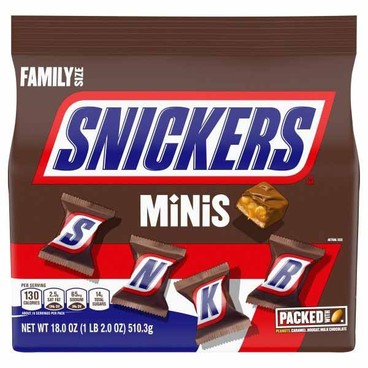 Snickers Chocolate Bar MinisBuy 1 Get 1 FREEFree item of equal or lesser price.
Or Mars Miniatures Chocolate Mix, Snickers/Milky Way/3 Musketeers/Twix, 13.72 or 18-oz bag 
(In Select Stores, While Quantities Available)