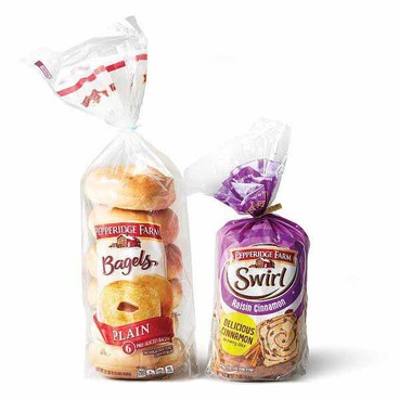 Pepperidge Farm Swirl Bread or BagelsBuy 1 Get 1 FREEFree item of equal or lesser price.
14 or 16-oz; or 17 or 21-oz pkg.