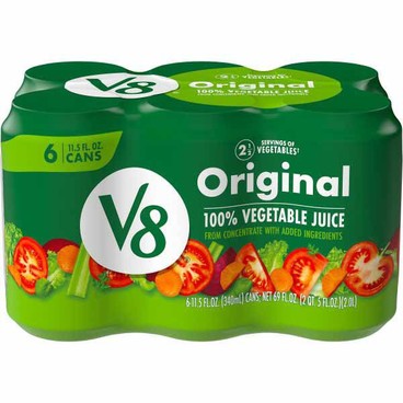 V8 Beverage or JuiceBuy 1 Get 1 FREEFree item of equal or lesser price.
4 to 8-pk. 5.5 to 12-oz pkg.; or Campbell's 100% Tomato Juice, 6-pk. 5.5-oz can