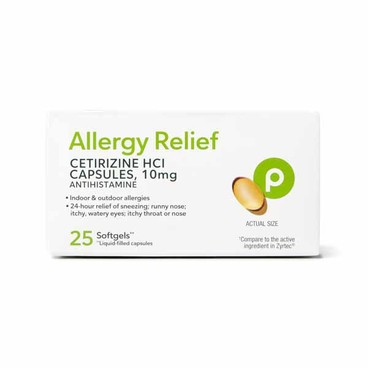 Publix Allergy Relief MedicineBuy 1 Get 1 FREEFree item of equal or lesser price.
Indoor & Outdoor Allergies, Cetirizine HCI Capsules, 10mg, 25-ct. box