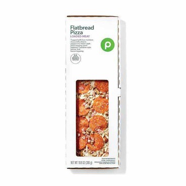 Publix Flatbread PizzaBuy 1 Get 1 FREEFree item of equal or lesser price.
Loaded Meat, Cheeseburger, or Spicy BBQ, Heat & Serve, Available in the Grab and Go Section of the Deli, 8.85 to 10.8-oz pkg.