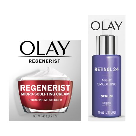 Save $12.00 on TWO Olay Facial Moisturizer, Eye or Serum (excludes Super Collection, Complete, Active Hydrating, Total Effects, Age Defying, and Mini/