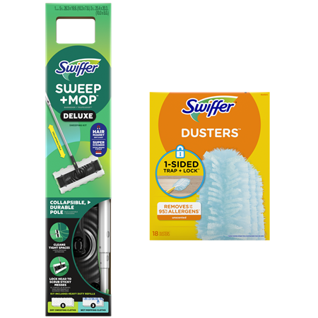 Save $10.00 on any TWO (2) Swiffer PowerMop, Sweeper Deluxe, Sweeper XL, 6 ft Duster Starter Kit AND/OR Swiffer Refill