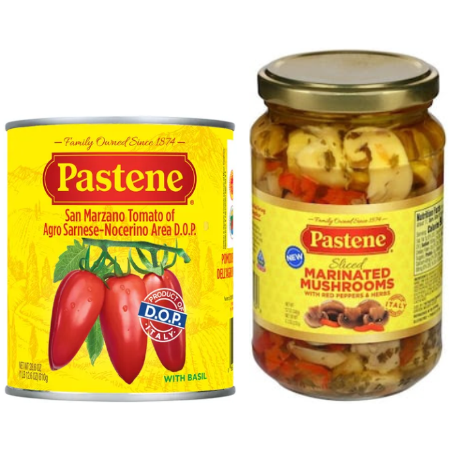 Save $1.00 on any TWO (2) Pastene Canned Tomatoes  28-oz or Marinated Mushrooms 12-oz
