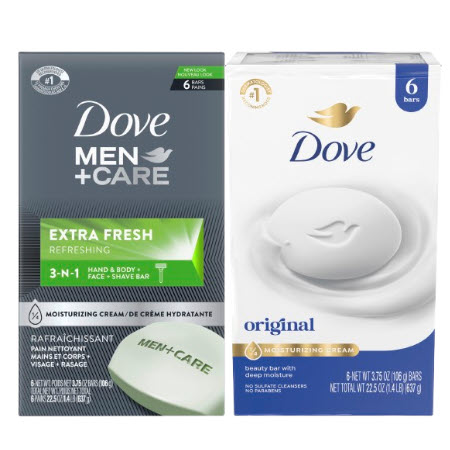 Buy any ONE (1) Dove or Dove Men + Care Bar Soap (6ct) and Get ONE (1) FREE