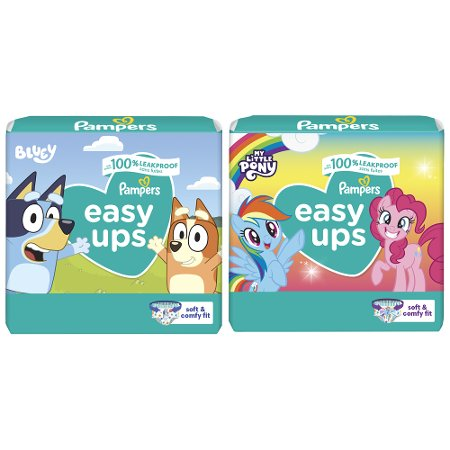 Save $3.00 on TWO BAGS Pampers Easy Ups Training Underwear (excludes trial/travel size).