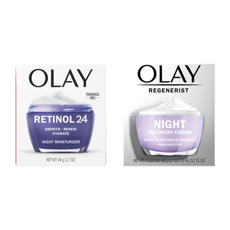 Save $6.00 on ONE Olay Retinol Facial Moisturizer or Olay Night Recovery Cream 1.7 oz.