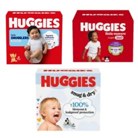 Save $1.50 on any ONE (1) Pack of Select Huggies&reg; Diapers