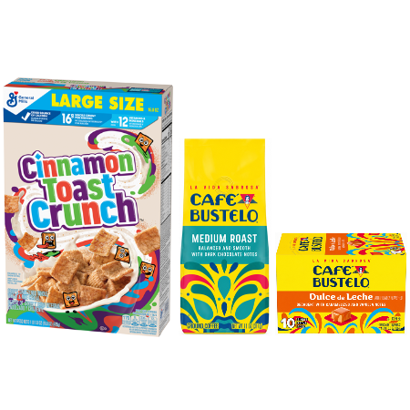 Save $1.00 on any ONE (1) General Mills Cereal AND any ONE (1) Caf&eacute; Bustelo&reg; Coffee Bag or Single Serve Coffee Pods Carton