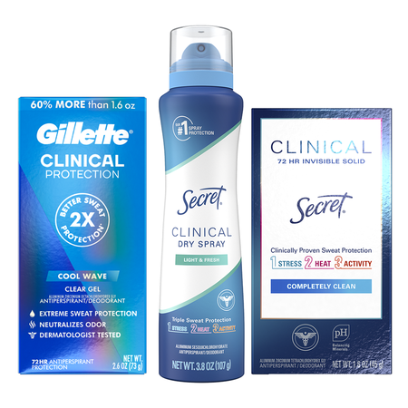 Save $2.00 on ONE Secret Clinical or Gillette Clinical Antiperspirant/Deodorant (excludes trial/trial sizes).