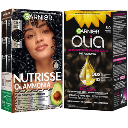 Save $5.00 on any TWO (2) Garnier&reg; Nutrisse&reg; or Olia&reg; haircolor products