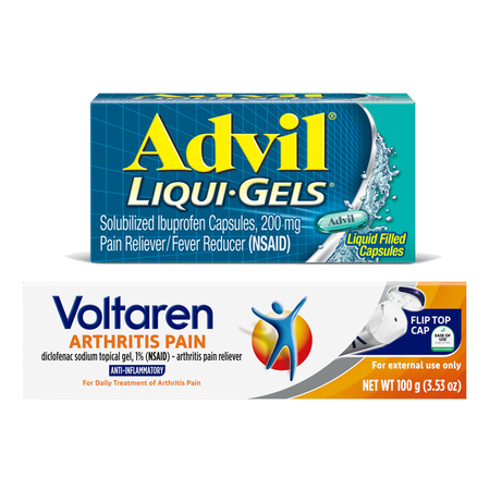 Save $3.00 on any ONE (1) Adult Advil 72ct+, Advil PM 80ct+ OR Voltaren Arthritis Pain Gel 100g+