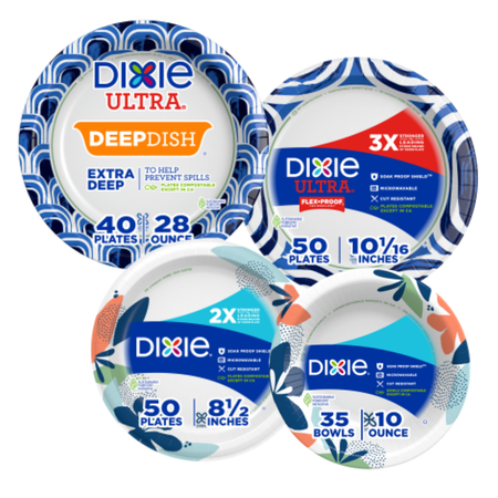 Save $.50 on any ONE (1) package of Dixie Ultra&reg; or Dixie&reg; Plates and Bowls