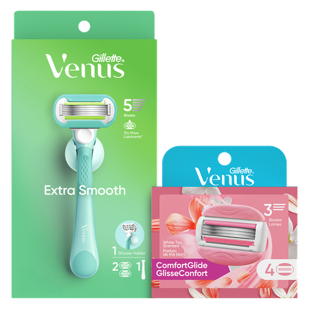 Save $3.00 on ONE Venus Razor OR ONE Cartridge Refill pack 4ct or larger (excludes 1-3ct cartridge refills with exception of SensitiveGlide 3ct cartri