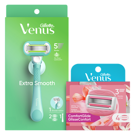 Save $3.00 on ONE Venus Razor pack with 1-2ct cartridge refill included OR ONE Venus 1-4ct cartridge refill pack: 3-bladed, Pubic OR Face (excludes di