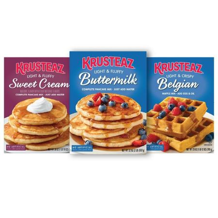 Save $0.75 on any ONE (1) Krusteaz Pancake Mix 80oz or less.