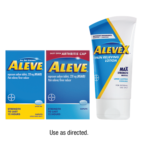Save $3.00 on any ONE (1) Aleve&reg; product 80ct or larger or AleveX&trade; (excludes Aleve-D&reg;)