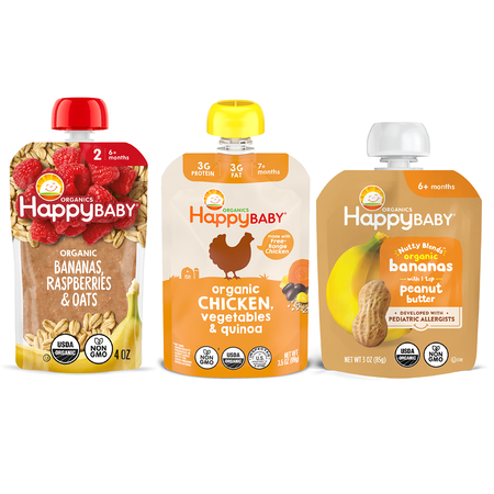 Save $1.00 on any TWO (2) Happy Family Pouches Meat pouches, Nutty Blends, Regular pouches