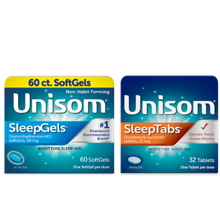 Save $3.00 on any ONE (1) 15ct or higher Unisom Sleep Tab or Sleep Gels Product (excludes 8ct, trial and travel size)